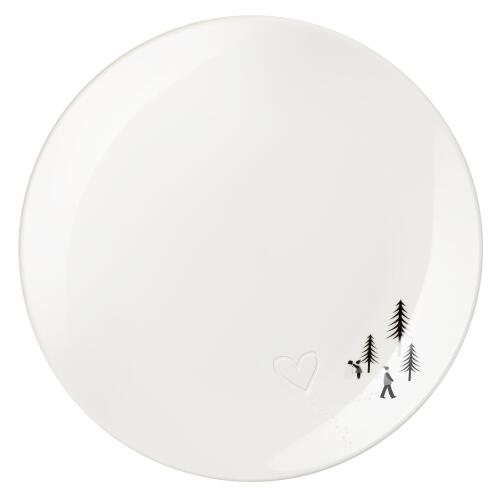 ASA Joy Snow Tracks Dessertteller Heart in the snow 20,5 cm
