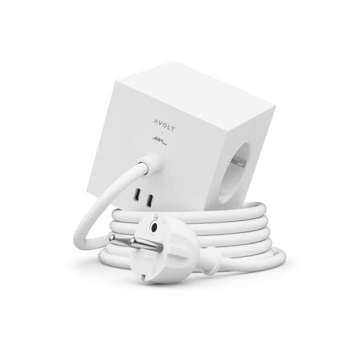 Avolt Mehrfachstecker Square 1 USB-C & Magnet Opal weiß