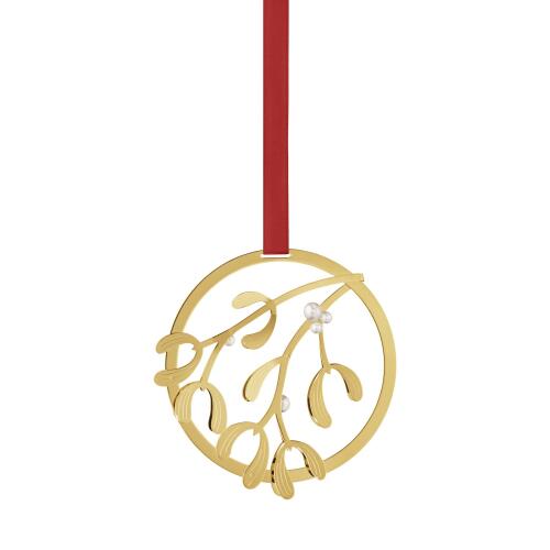 Georg Jensen Weihnachtsmobile Mistelzweig Goldauflage