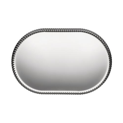 Alessi Pleats Tablett Oval Silberfarben