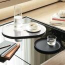 Alessi Pleats Tablett Oval Silberfarben