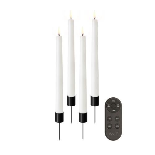 Uyuni LED-Stabkerzen Weiß Geschenkset 4-teilig
