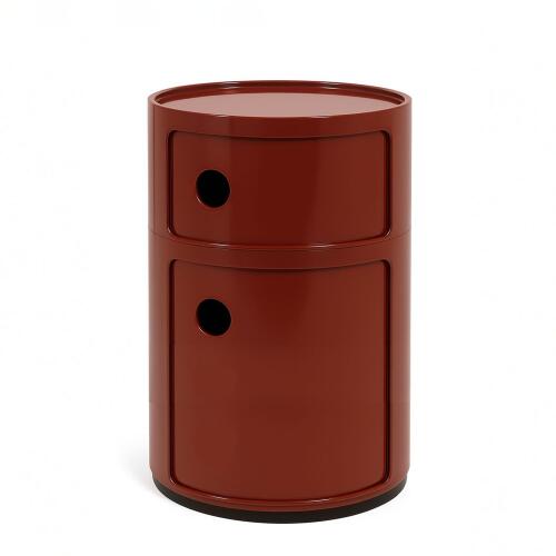 Kartell New Big Componibili Container mit zwei Fächern Bordeaux