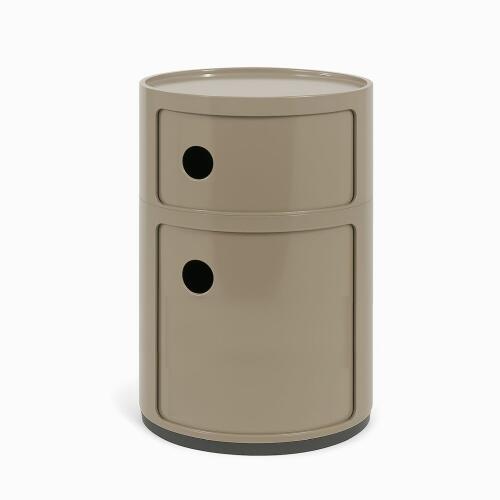 Kartell New Big Componibili Container mit zwei Fächern Taupe