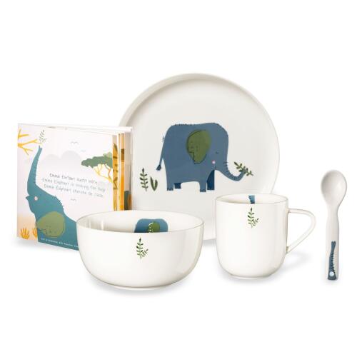 ASA Kids Kindergeschirrset Emma Elefant 4-teilig (Retourware, unvollständig)