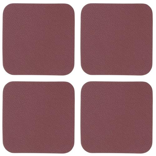 ASA Leather Optic Glasuntersetzer Plum 4er Set