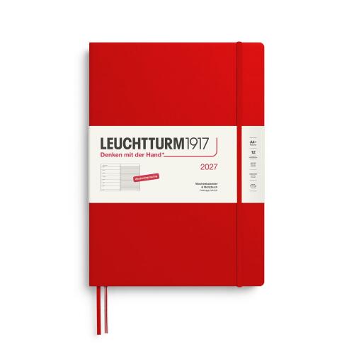Leuchtturm1917 Wochenkalender 2027 & Notizbuch Master A4+ Hardcover Cherry