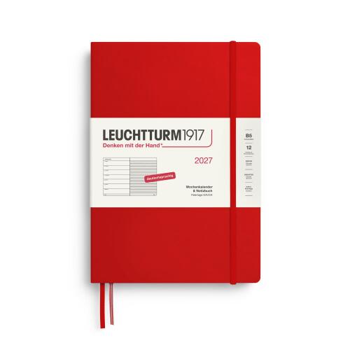 Leuchtturm1917 Wochenkalender 2027 & Notizbuch Composition B5 Hardcover Cherry