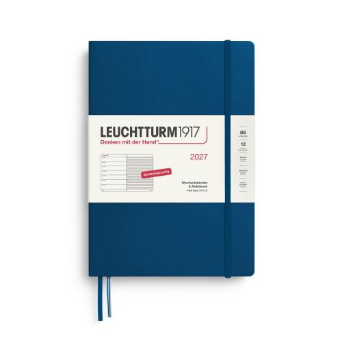 Leuchtturm1917 Wochenkalender 2027 & Notizbuch Composition B5 Hardcover Indigo