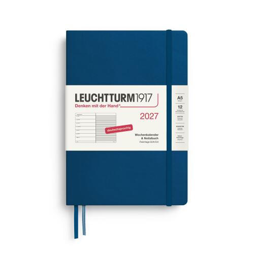 Leuchtturm1917 Wochenkalender 2027 & Notizbuch Medium A5 Hardcover Indigo