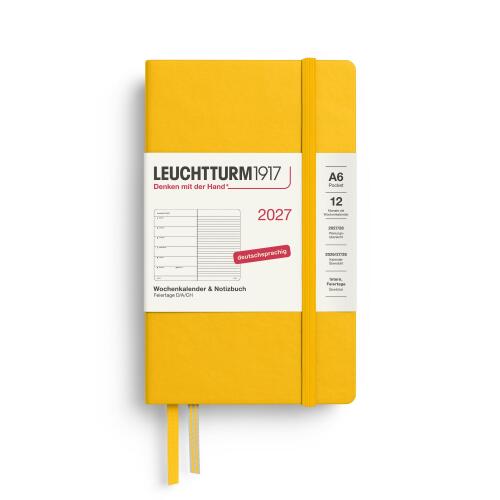 Leuchtturm1917 Wochenkalender 2027 & Notizbuch Pocket A6 Hardcover Sunflower