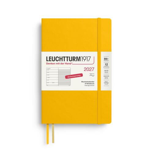 Leuchtturm1917 Wochenkalender 2027 & Notizbuch Paperback B6+ Softcover Sunflower