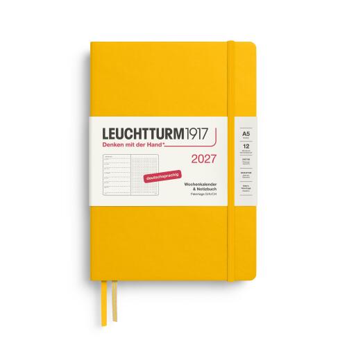 Leuchtturm1917 Wochenkalender 2027 & Notizbuch Dotted Medium A5 Hardcover Sunflower