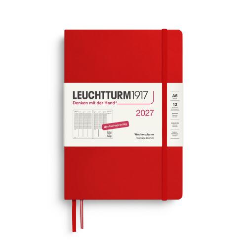 Leuchtturm1917 Wochenplaner 2027 Medium A5 Hardcover Cherry