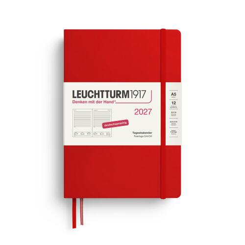 Leuchtturm1917 Tageskalender 2027 Medium A5 Hardcover Cherry