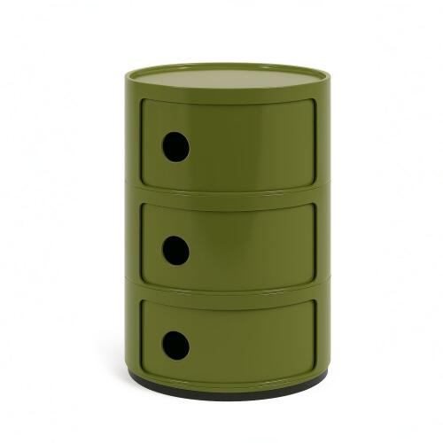 Kartell New Big Componibili Container mit drei Fächern Grün