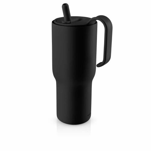 Eva Solo SipnGo Isolierbecher mit Trinkhalm Schwarz 900 ml