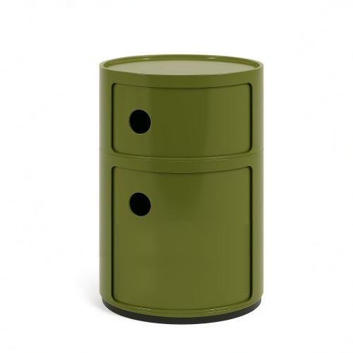 Kartell New Big Componibili Container mit zwei Fächern Grün