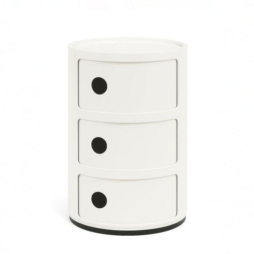 Kartell New Big Componibili Container mit drei Fächern Weiß
