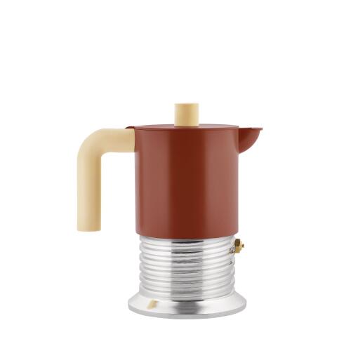 Alessi Vite Espressokocher für drei Tassen Braun