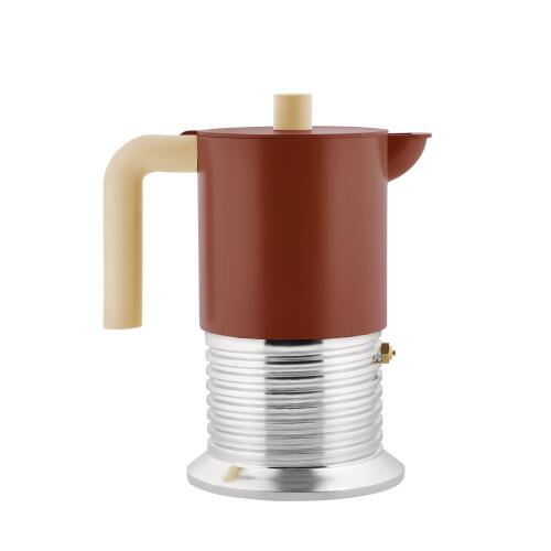 Alessi Vite Espressokocher für sechs Tassen Braun