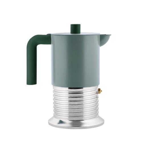 Alessi Vite Espressokocher für sechs Tassen Grün