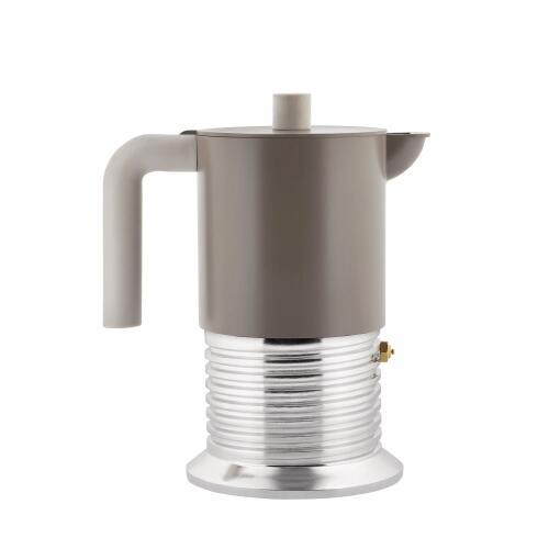 Alessi Vite Espressokocher für sechs Tassen Warmgrau