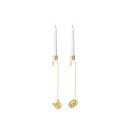 Georg Jensen Weihnachtsschmuck 2026 Kerzenhalter-Set Trommel & Harfe Vergoldet