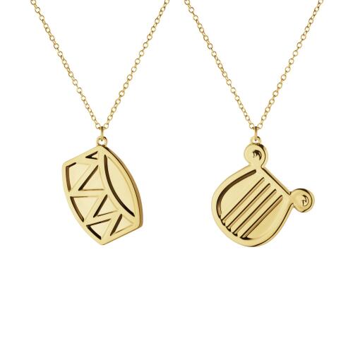 Georg Jensen Weihnachtsschmuck 2026 Anhänger Harfe & Trommel Vergoldet 2er Set