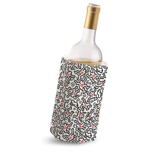 Vacu Vin Aktiv-Kühlmanschette für Wein mit Keith Haring-Motiv