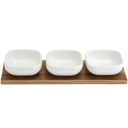 Ladelle Essentials Schalen- und Tablettset Weiß 4-teilig