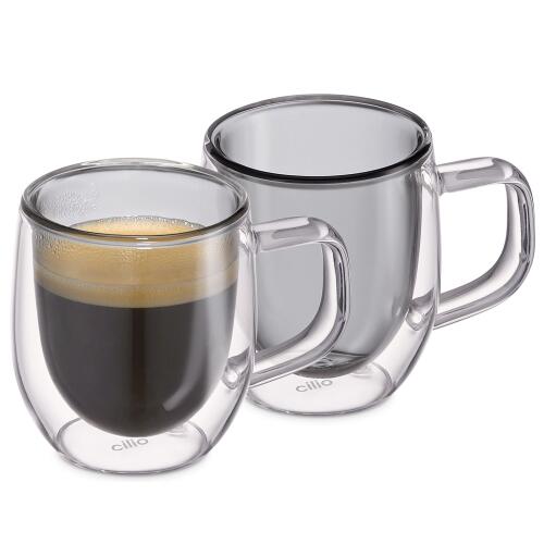 Cilio Veneto Espresso-Glas Grau 2er Set