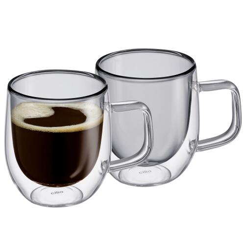 Cilio Veneto Kaffee-Glas Grau 2er Set