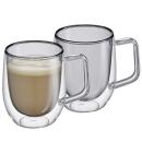 Cilio Veneto Milchkaffee-Glas Grau 2er Set