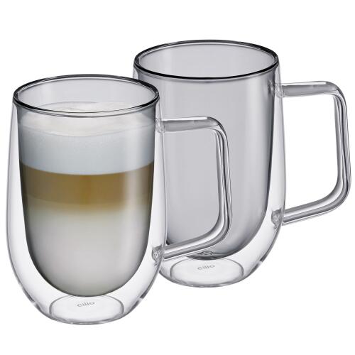 Cilio Veneto Latte Macchiato-Glas Grau 2er Set
