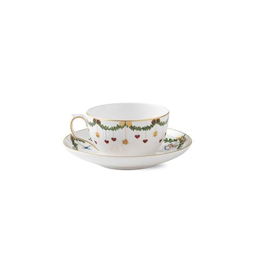 Royal Copenhagen Star Fluted Christmas Teetasse mit Untertasse 320 ml