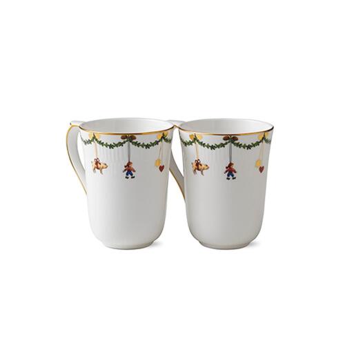 Royal Copenhagen Star Fluted Christmas Henkelbecher 360 ml 2er Set