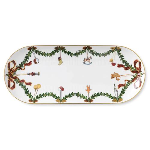 Royal Copenhagen Star Fluted Christmas Ovale Platte 39 cm