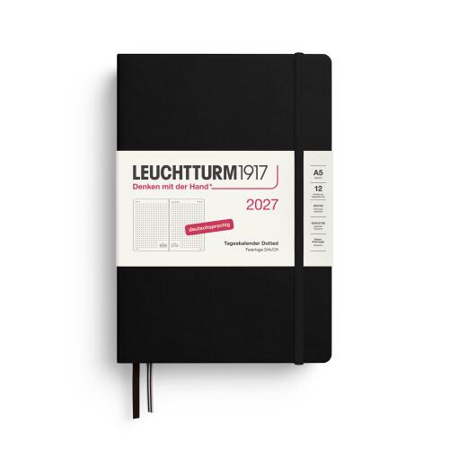 Leuchtturm1917 Tageskalender 2027 Dotted Medium A5 Hardcover Schwarz