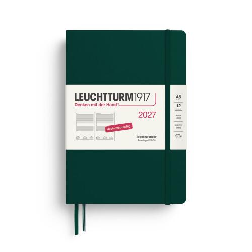 Leuchtturm1917 Tageskalender 2027 Medium A5 Hardcover Forest Green