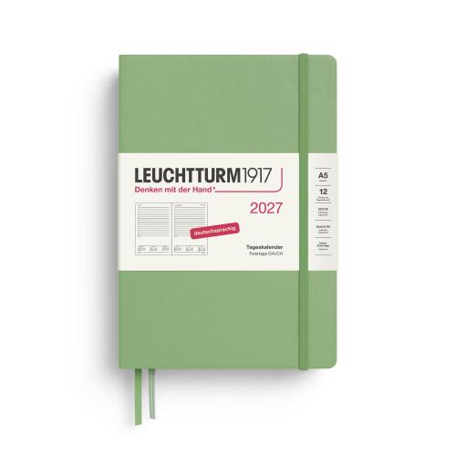 Leuchtturm1917 Tageskalender 2027 Medium A5 Hardcover Salbei
