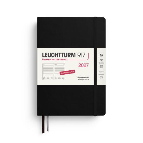 Leuchtturm1917 Tageskalender 2027 Medium A5 Hardcover Schwarz