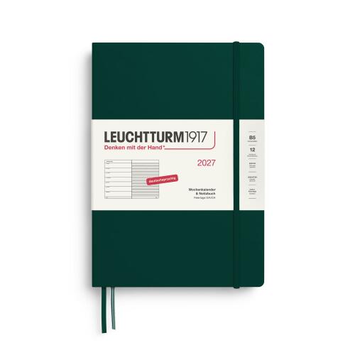 Leuchtturm1917 Wochenkalender 2027 & Notizbuch Composition B5 Hardcover Forest Green