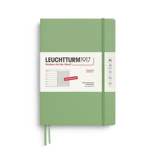 Leuchtturm1917 Wochenkalender 2027 & Notizbuch Composition B5 Hardcover Salbei