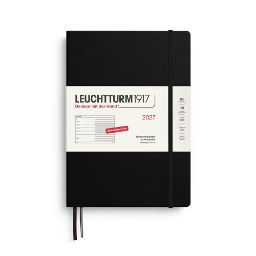 Leuchtturm1917 Wochenkalender 2027 & Notizbuch Composition B5 Hardcover Schwarz