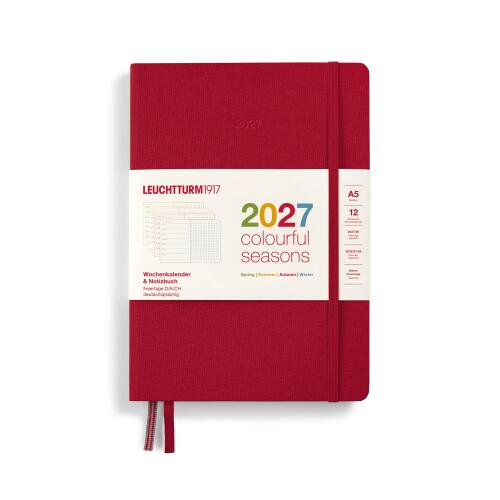 Leuchtturm1917 Wochenkalender 2027 & Notizbuch Dotted Medium A5 Colourful Seasons Autumn