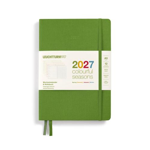 Leuchtturm1917 Wochenkalender 2027 & Notizbuch Dotted Medium A5 Colourful Seasons Spring