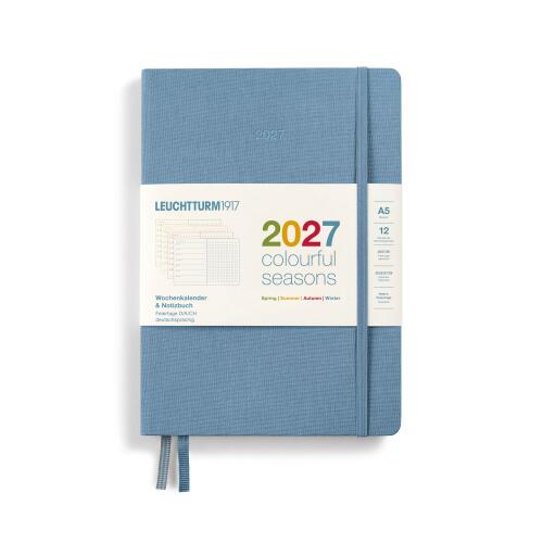 Leuchtturm1917 Wochenkalender 2027 & Notizbuch Dotted Medium A5 Colourful Seasons Winter