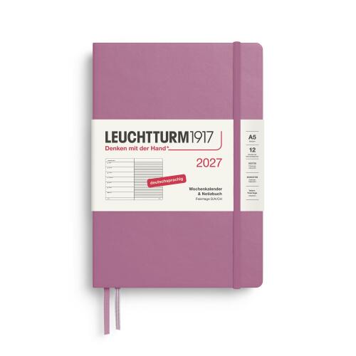 Leuchtturm1917 Wochenkalender 2027 & Notizbuch Medium A5 Hardcover Dusty Rose