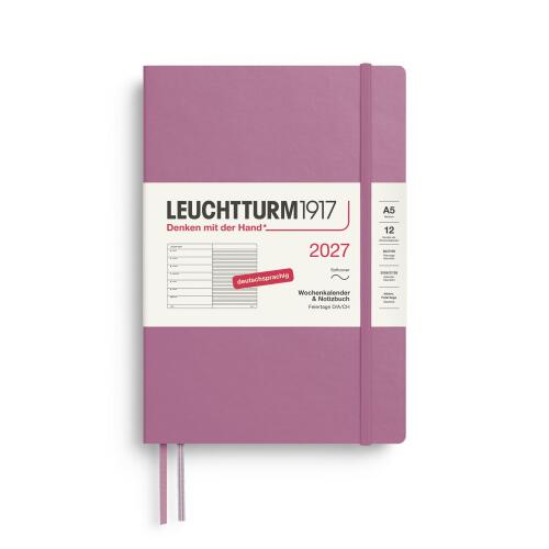 Leuchtturm1917 Wochenkalender 2027 & Notizbuch Medium A5 Softcover Dusty Rose